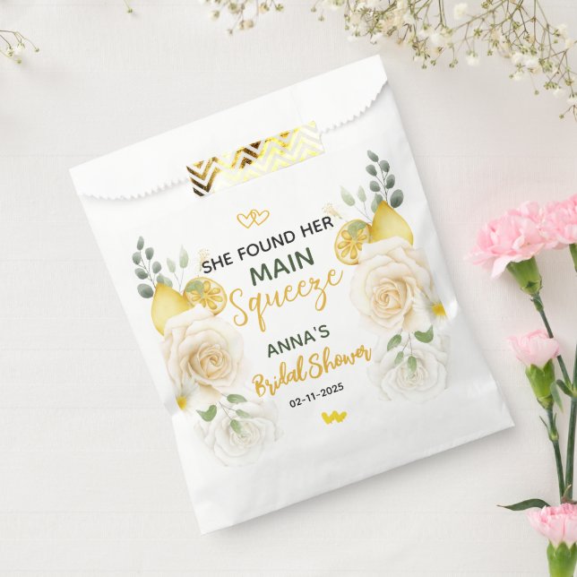 Sacolinha Main Squeeze Elegante Chá de Bebê Floral de Limão (Selado)