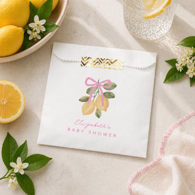 Sacolinha Mal Podemos Esperar para Apertar Você Churrasco de (We Can't Wait to Squeeze You Lemon Baby Shower Favor Bag)