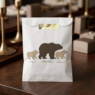 Sacolinha Mama Urso Personalizada Com 2 Nomes de Filhos Pres