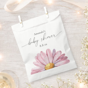 Sacolinha Margarida rosa Flor silvestre - Chá de bebê