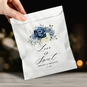 Sacolinha Marinho Azul Dusty Champanhe Ivory Floral Casament