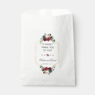 Sacolinha Marinho Azul Floral Chic Burgundy - OBRIGADO