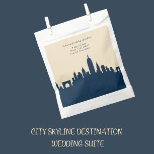 Sacolinha marinho azul Viagem da cidade destino Skyline Casa