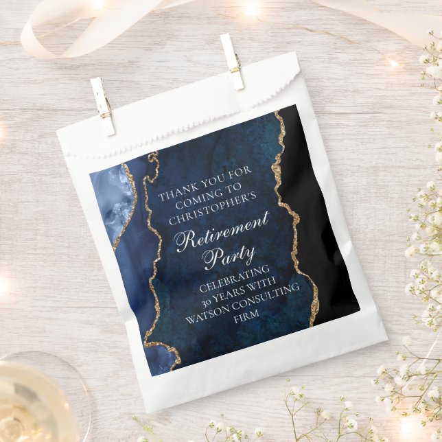 Sacolinha Marinho do Partido da Reforma Elegante Agato Doura (Cortado)