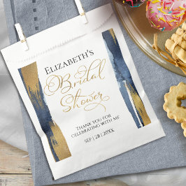 Sacolinha Marinho Dourado Chá de panela Azul Obrigado