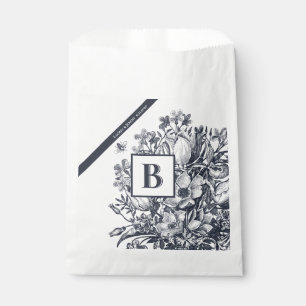 Sacolinha Marinho Floral Vintage do Ornamentado e Bolsas Fav