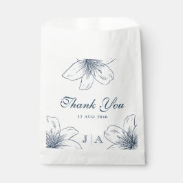 Sacolinha Marinho Moderno Blue Flor Chic Weding Favor Bag