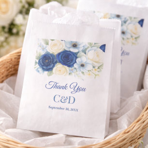 Sacolinha Marinho Royal Bue Casamento Watercolor Flores De M