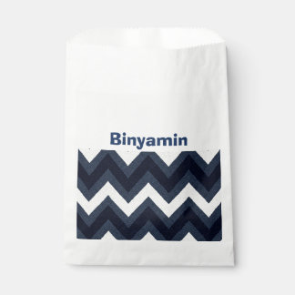 Sacolinha Marinho zigzag upsherin em favor bolsa com nome