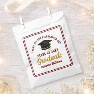 Sacolinha Maroon Dourado Formando Obrigado Festa Personaliza