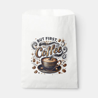 Sacolinha Mas Primeira Arte do Café - Design Na moda Dourado
