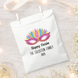 Sacolinha Mascarada da Família Purple Purim Nome Bolsas Favo