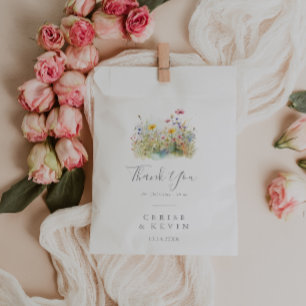 Sacolinha Meadow Colorful Wildflower Obrigado Casamento