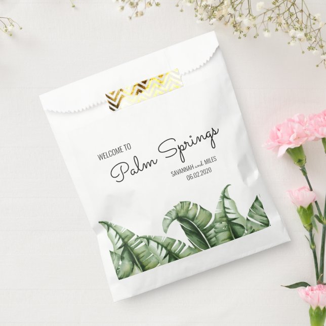 Sacolinha Meio século Banana Leaf Weding Welcome Favor Bag (Selado)
