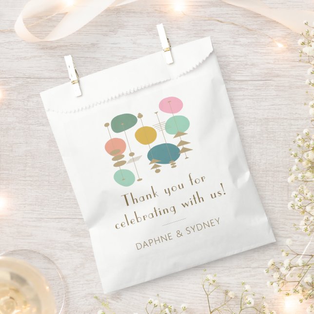 Sacolinha Meio século Retro Moderno Casamento Personalizado  (Cortado)