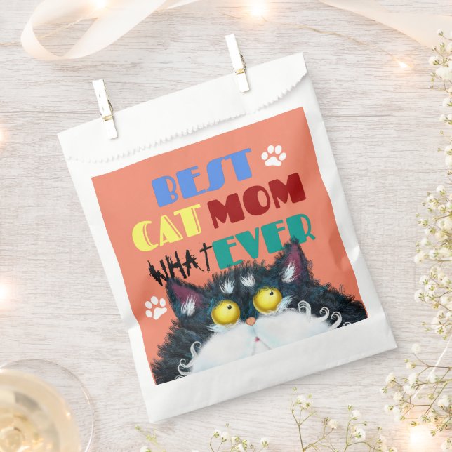 Sacolinha Melhor Gato Mãe Sempre Rumpy gato Engraçado Texto  (Cortado)