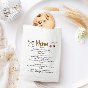 Sacolinha Menu de Casamento Manuscrito com Decor Funky Whims