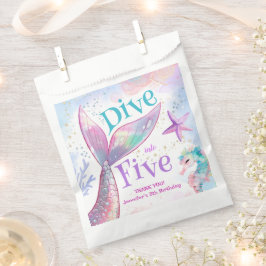 Sacolinha Mergulhe no aniversário de cinco 5 de Sereia