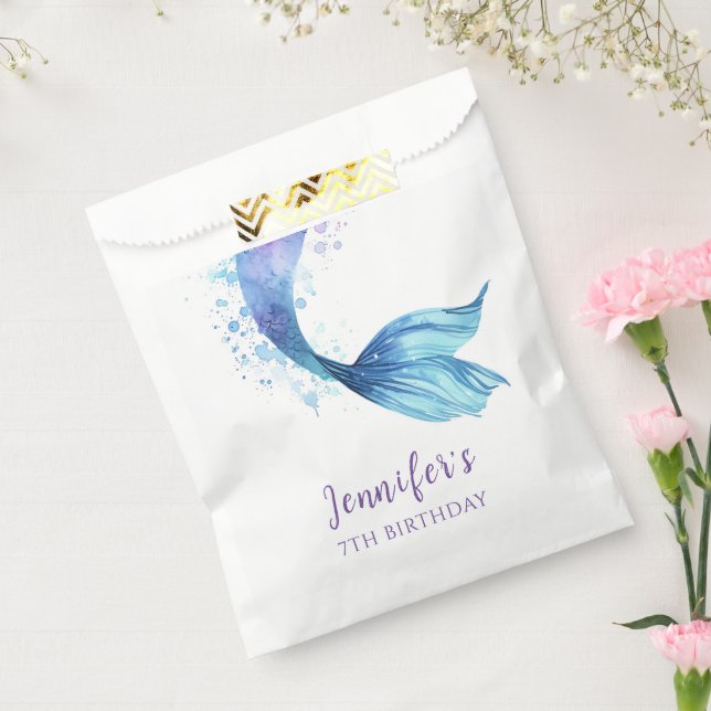 Sacolinha Mermaid Tail Birthday, sob o Mar de Tom Roxo (Selado)