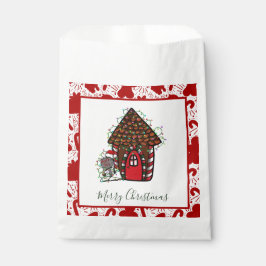 Sacolinha Merry Christmas gingerbread House Favor Bag