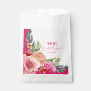 Sacolinha Mesa de chá de panela em aquarela floral rosa bril