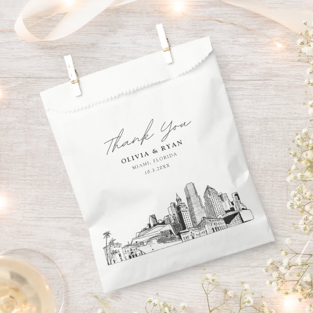Sacolinha Miami Wedding Personalised Favor Bag (Cortado)