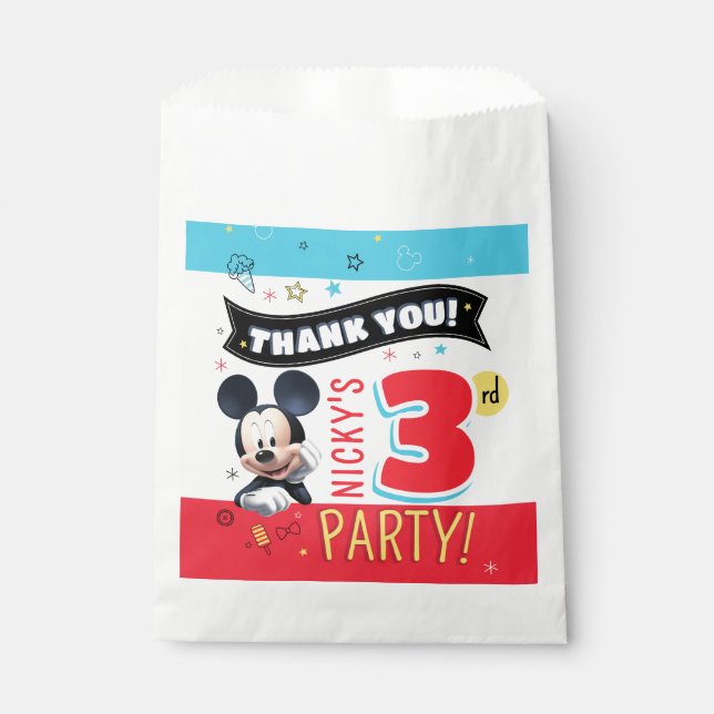 Sacolinha Mickey Mouse Fun Birthday paper Favor Bag (Frente)