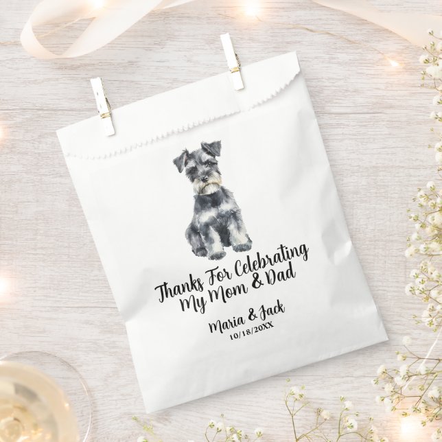 Sacolinha Miniatura Schnauzer Cor Completa Casamento de Pet (Cortado)