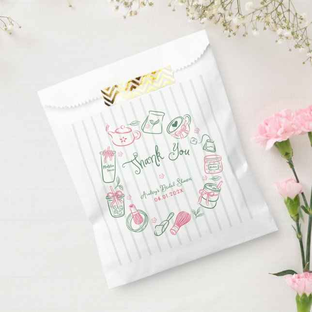 Sacolinha Minimal Perfect Matcha  Bridal Shower Thank You (Selado)
