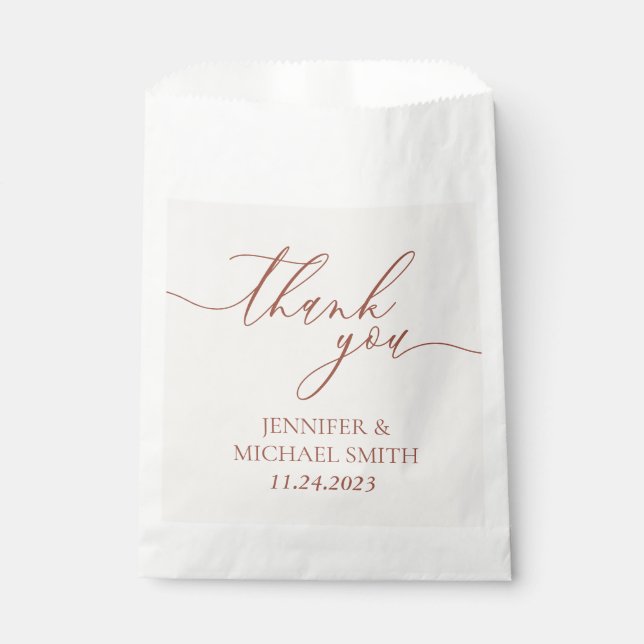 Sacolinha Minimal Terracotta Script terracotta Obrigado (Frente)