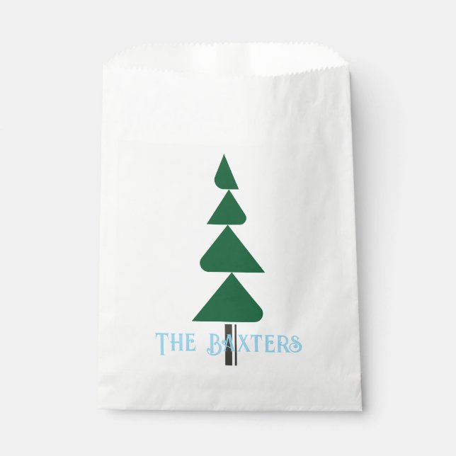 Sacolinha Minimalist Abstract Green Chic Christmas Tree (Frente)