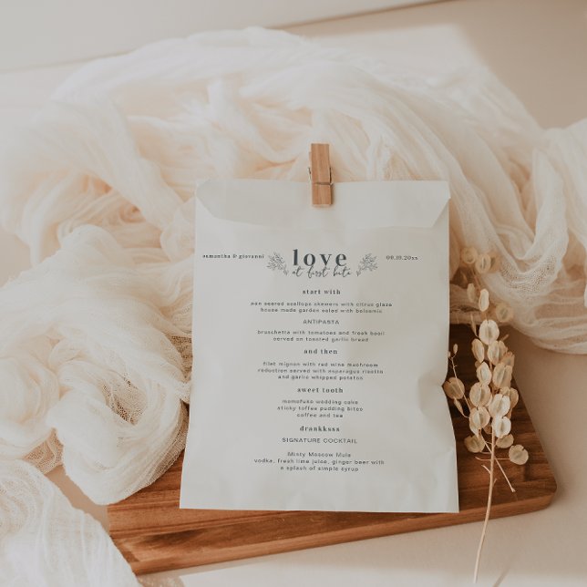 Sacolinha Mínimo Moderno | Menu Casamento Único (Criador carregado)