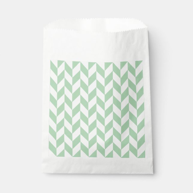 Sacolinha Mint Green Herringbone Pattern (Frente)