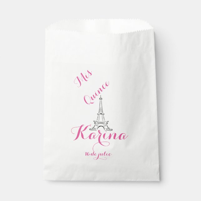 Sacolinha Mis Quince - Paris - bolsa de favor - Personalizar (Frente)