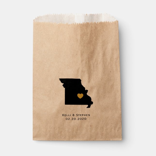 Sacolinha Missouri Wedding Favor Treat Sacks, Sacos-Presente (Frente)