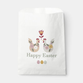 Sacolinha modelos felzs pascoa com ovos, flores, galinha