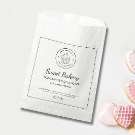 Sacolinha Modern Bakery Custom Logo Paper Bag