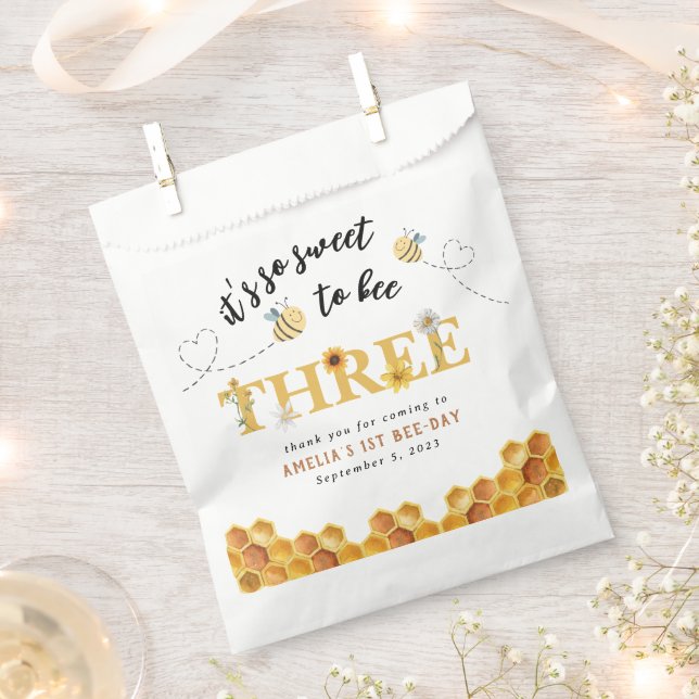 Sacolinha Modern Cute É tão doce ser três anos (Cortado)