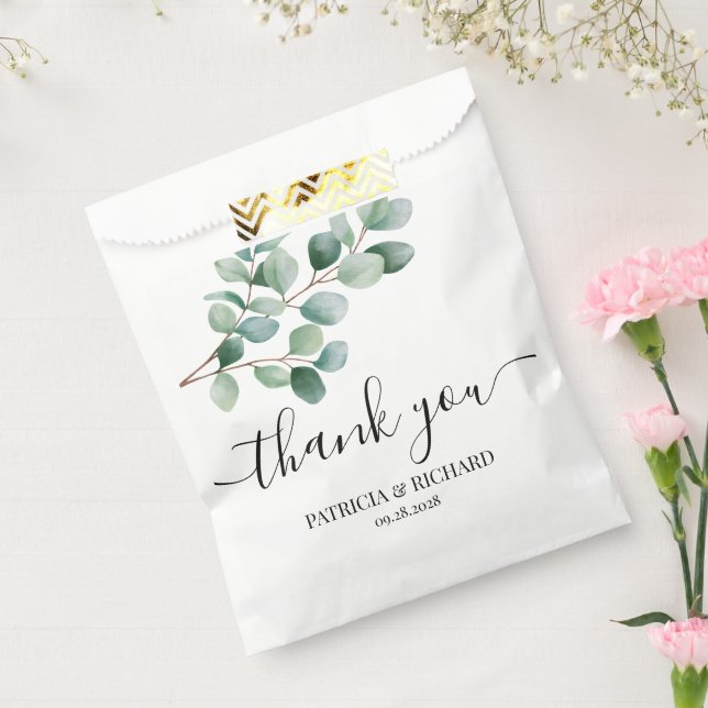 Sacolinha Modern Eucalyptus Greenery Wedding (Selado)