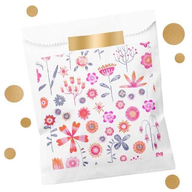 Sacolinha Modern Floral (Modern floral favor bags)