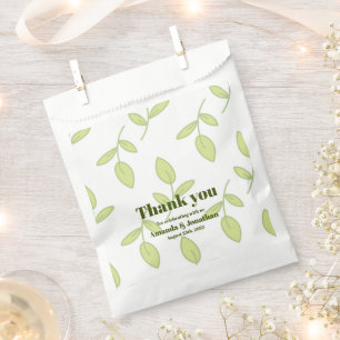 Sacolinha Modern Olive Green Boho Floral Favor Bag