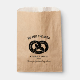 Sacolinha Moderno Nós Ligamos o Casamento Knot Pretzel