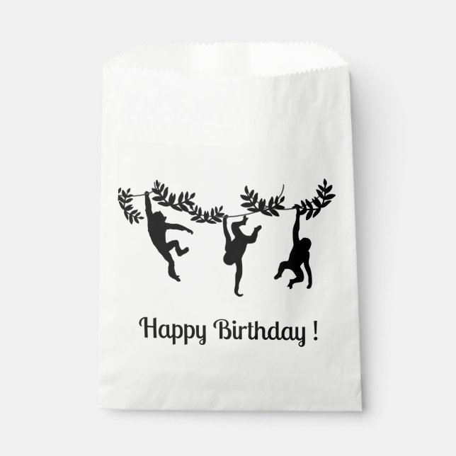 Sacolinha Monkey Troop Happy Birth (Frente)