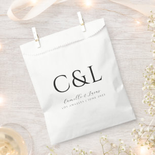Sacolinha Monograma de Casamento Minimalista Moderno - Bag d
