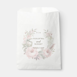 Sacolinha Monograma de Rosa Floral Romântico Dusta Rosa Desv