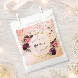 Sacolinha Monograma geométrico de cor-de-rosa com rosa de an