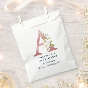 Sacolinha Monograma Inicial Qualquer Ano Aniversário Nome F