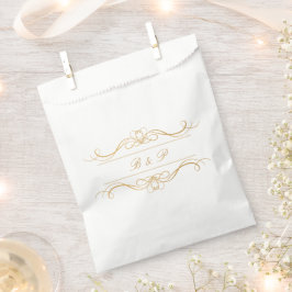 Sacolinha Monograma Moderno Elegante Bodas com Letra Swirl D