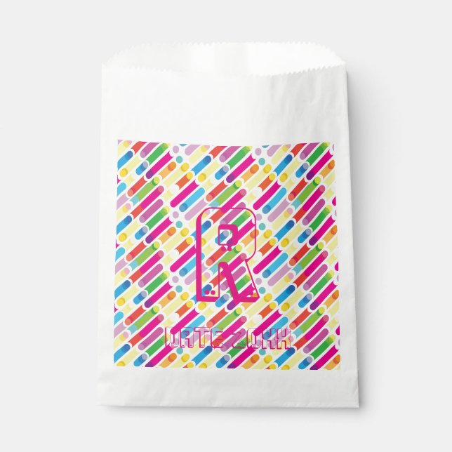 Sacolinha Monograma Rainbow Diagonal Lines, Pop (Frente)