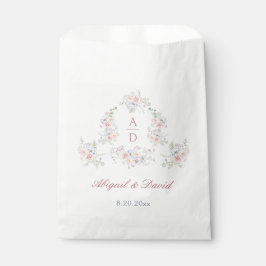 Sacolinha Monogramas de casamentos de pastel Peonies